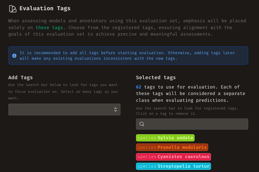 Evaluation Tags