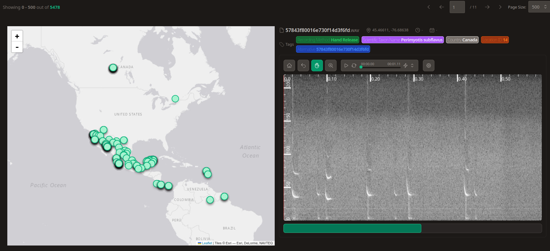 recordings map